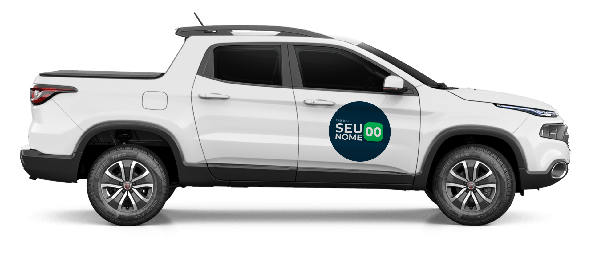 adesivo bola em carro para campanha politica